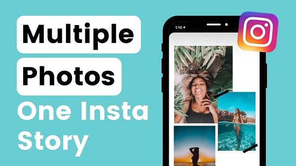 How to add multiple photos to one instagram story