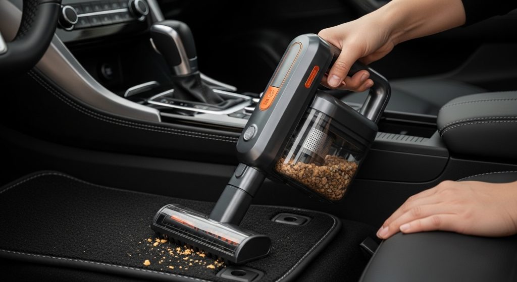 handheld vacuum for car interior cleaning seats and floor mats