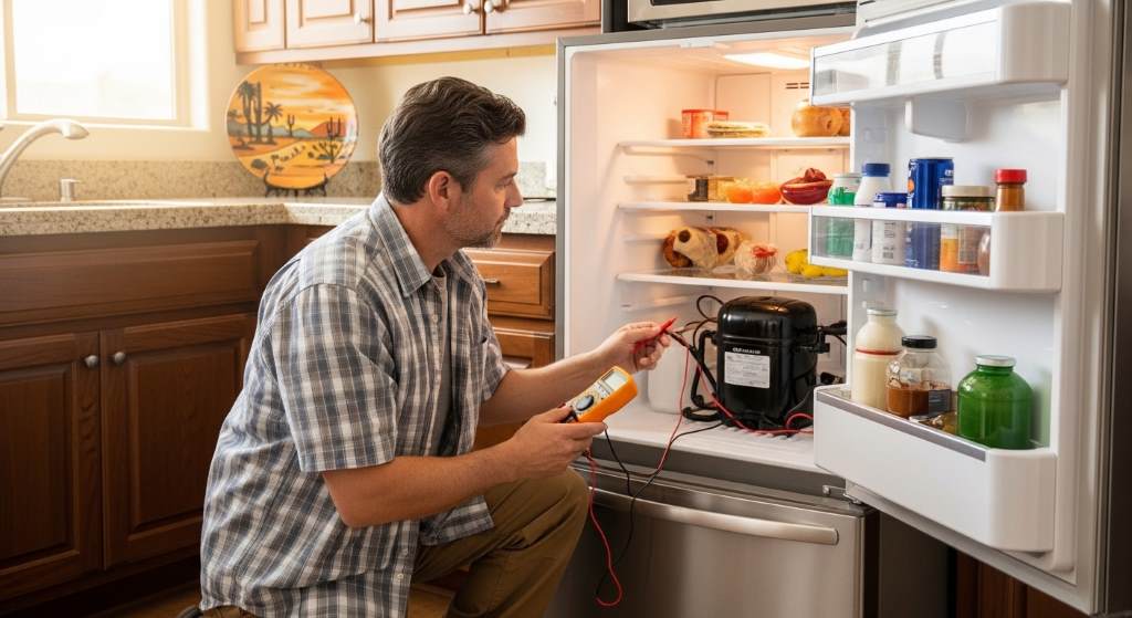 Cleaning refrigerator condenser coils to stop clicking noises